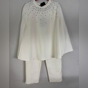 Joh Apparel embellished jacket with pants 2-piece set